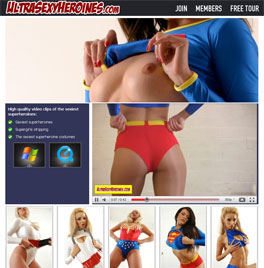 Spandex girls in superheroine costumes